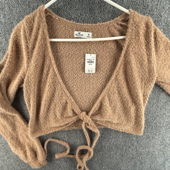 NWT Hollister Women Cardigan Sweater Medium Super Soft Knit Cropped Oversized - Picture 1 of 13